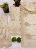 New Designer Pure Chinnon With Heavy Embroidery Coding Dori-Sequence Work Top-Bottom And Dupatta Set