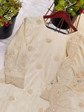 New Designer Pure Chinnon With Heavy Embroidery Coding Dori-Sequence Work Top-Bottom And Dupatta Set