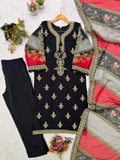 FESTIVAL SEASON WEAR BEAUTIFUL PAKISTANI SUIT TOP WITH EMBROIDERED WORKED PANT AND DUPATTA