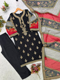FESTIVAL SEASON WEAR BEAUTIFUL PAKISTANI SUIT TOP WITH EMBROIDERED WORKED PANT AND DUPATTA