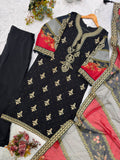 FESTIVAL SEASON WEAR BEAUTIFUL PAKISTANI SUIT TOP WITH EMBROIDERED WORKED PANT AND DUPATTA