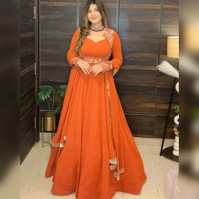 New Designer pure Faux Georgette Maxi Anarkali Suit In New Fancy Style