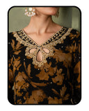 New Designer Faux Georgette With Heavy Embroidery Sequence Work Top-Bottom And Dupatta Set
