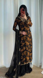 New Designer Faux Georgette With Heavy Embroidery Sequence Work Top-Bottom And Dupatta Set
