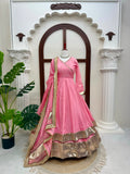 Tabby organza Silk with Original Mirror Hand Work with gotta Patti lace Salwar Kameez