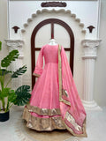 Tabby organza Silk with Original Mirror Hand Work with gotta Patti lace Salwar Kameez