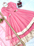 Tabby organza Silk with Original Mirror Hand Work with gotta Patti lace Salwar Kameez