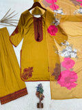 New Fancy Design Pakistani Farsi Salwar Kurta With Dupatta Set