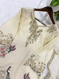 DESIGNER BEADS WITH SEQUENCE EMBROIDERY WORKED TOP PLAZZO SUIT WITH DUPATTA