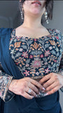 Super Hit Georgette Ruffle Ready To Wear Saree With Readymade Blouse