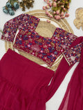 Super Hit Georgette Ruffle Ready To Wear Saree With Readymade Blouse
