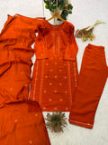 DESIGNER SEQUENCE EMBROIDERED WORKED TOP PANT WITH DUPATTA