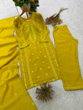 DESIGNER SEQUENCE EMBROIDERED WORKED TOP PANT WITH DUPATTA