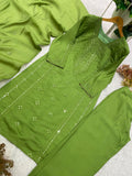 DESIGNER SEQUENCE EMBROIDERED WORKED TOP PANT WITH DUPATTA