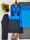 New Designer Party Wear Look Top-Plazzo and Dupatta With Heavy Embroidery Beads Work