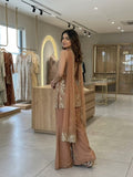 BEAUTIFUL TOP PLAZZO AND BELT DUPATTA WITH SEQUENCE EMBROIDERED AND JARKAN WORKED