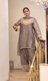 New Designer Party Wear Look Pure Chinon Silk Top & Farshi Palazzo With Dupatta set