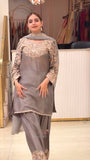 New Designer Party Wear Look Pure Chinon Silk Top & Farshi Palazzo With Dupatta set