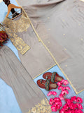 New Designer Party Wear Look Pure Chinon Silk Top & Farshi Palazzo With Dupatta set