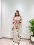 DESIGNER THREE PIECE TOP AND PLAZZO WITH DUPATTA IN SEQUENCE EMBROIDERY WORK