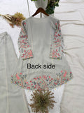 DESIGNER THREE PIECE TOP AND PLAZZO WITH DUPATTA IN SEQUENCE EMBROIDERY WORK