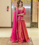 Simmer Silk with Embroidery Sequence and Moti Top Lehenga Dupatta Set