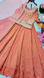 Simmer Silk with Embroidery Sequence and Moti Top Lehenga Dupatta Set