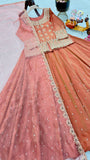 Simmer Silk with Embroidery Sequence and Moti Top Lehenga Dupatta Set