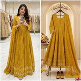 Pure Fox Georgette With Embroidery 3&5mm Sequences Work Salwar Kameez