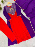 FESTIVAL SEASON WEAR BEAUTIFUL KURTI PANT AND DUPATTA WITH CORDING WITH SEQUENCE EMBROIDERY