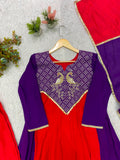 FESTIVAL SEASON WEAR BEAUTIFUL KURTI PANT AND DUPATTA WITH CORDING WITH SEQUENCE EMBROIDERY