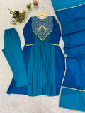 FESTIVAL SEASON WEAR BEAUTIFUL KURTI PANT AND DUPATTA WITH CORDING WITH SEQUENCE EMBROIDERY