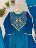 FESTIVAL SEASON WEAR BEAUTIFUL KURTI PANT AND DUPATTA WITH CORDING WITH SEQUENCE EMBROIDERY