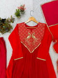 FESTIVAL SEASON WEAR BEAUTIFUL KURTI PANT AND DUPATTA WITH CORDING WITH SEQUENCE EMBROIDERY