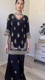 New Designer Party Wear Look  Heavy Chinon Silk Material Top Plazzo Pent and Dupatta