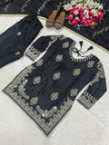 New Designer Party Wear Look  Heavy Chinon Silk Material Top Plazzo Pent and Dupatta