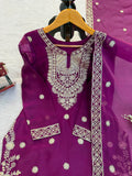Jmc silk with Tread Work & Soft Micro Cotton Lining Beautiful Salwar Kameez