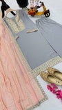 Faux Georgette with Codding Sequence Embroidery Work Salwar Kameez