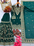 New Designer Party Wear Look Heavy Faux Georgette Top Plazzo & Dupatta Set