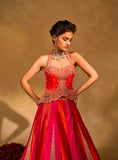 Chinon silk Lehenga with Embroidery Sequins multi thread Work Lehenga Choli