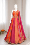 Chinon silk Lehenga with Embroidery Sequins multi thread Work Lehenga Choli