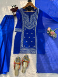 Faux Georgette with Soft Micro cotton Lining & Intricate Thread work Salwar Kameez