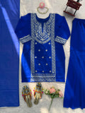 Faux Georgette with Soft Micro cotton Lining & Intricate Thread work Salwar Kameez