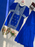 Faux Georgette with Soft Micro cotton Lining & Intricate Thread work Salwar Kameez