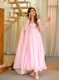 Pure Fox Georgette With Embroidery 5mm Sequences Work Pink Salwar Kameez