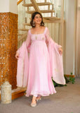 Pure Fox Georgette With Embroidery 5mm Sequences Work Pink Salwar Kameez