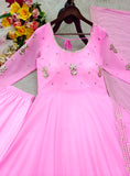Pure Fox Georgette With Embroidery 5mm Sequences Work Pink Salwar Kameez