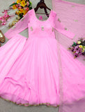 Pure Fox Georgette With Embroidery 5mm Sequences Work Pink Salwar Kameez