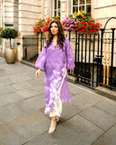 Organza with Digital print with thread with real mirror and Cutwork with Balloon sleeve Salwar Kameez
