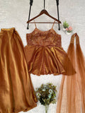 EXCLUSIVE AND TRENDY FOR WEDDING SEASON SEQUENCE EMBROIDERED TOP PLAZZO AND DUPATTA